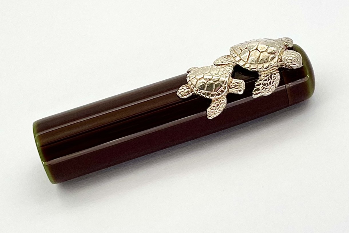 NakayaNeoStandardWriterHekiTamenuriFountainPenwithRhodiumSeaTurtleStopper_K